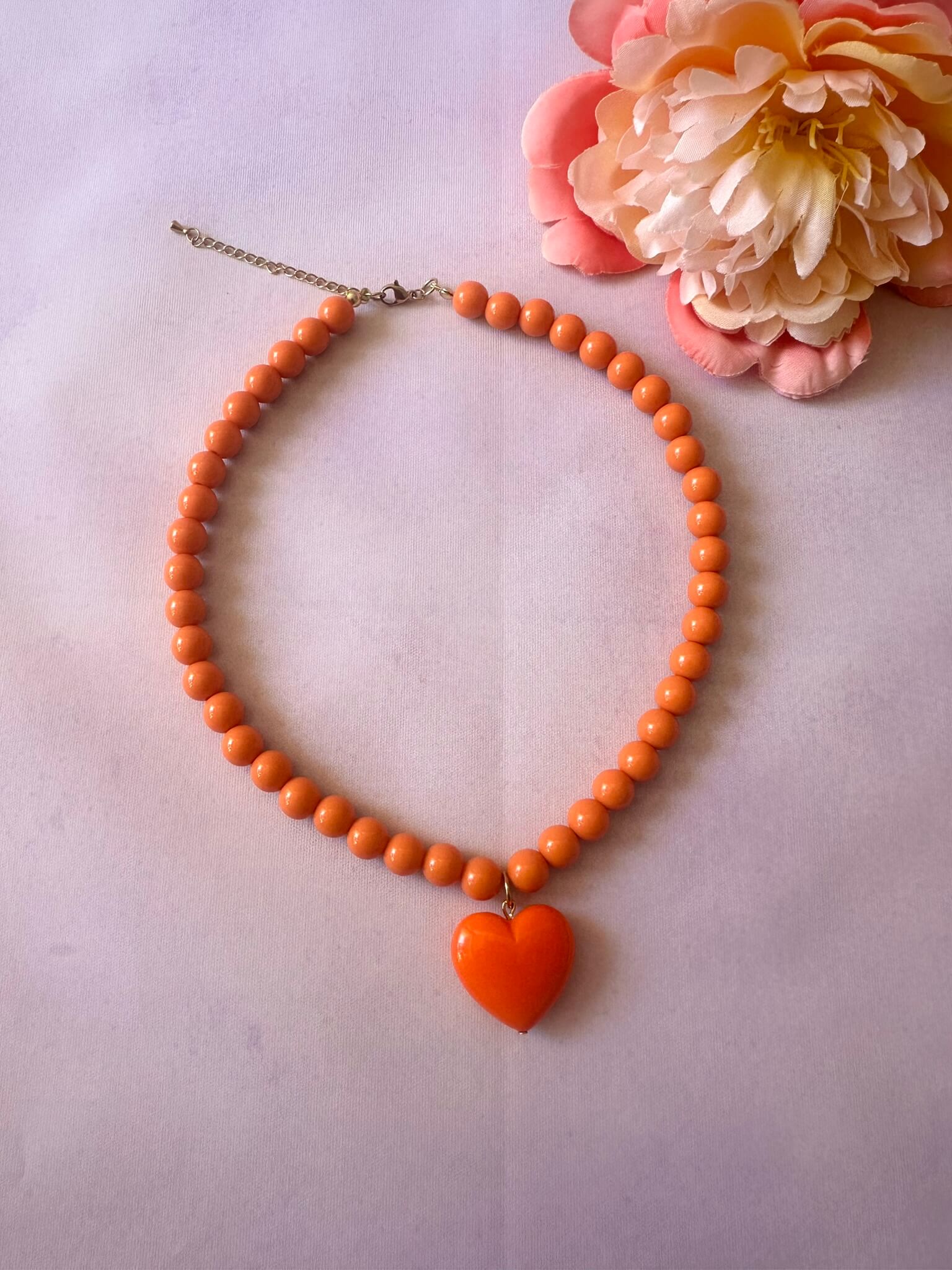 Collier avec un cœur ODETTE - Camilmari Bijoux - Orange