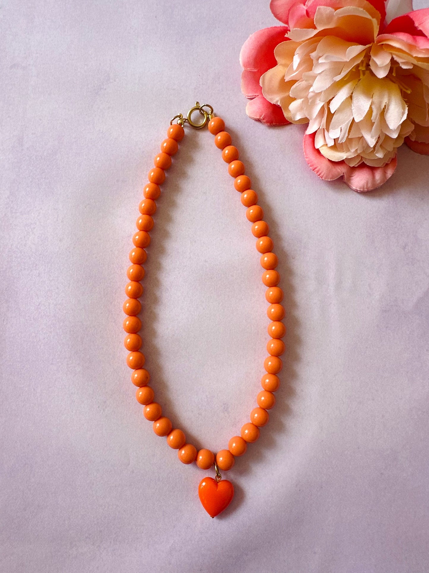 Collier avec un cœur ODETTE - Camilmari Bijoux - Orange