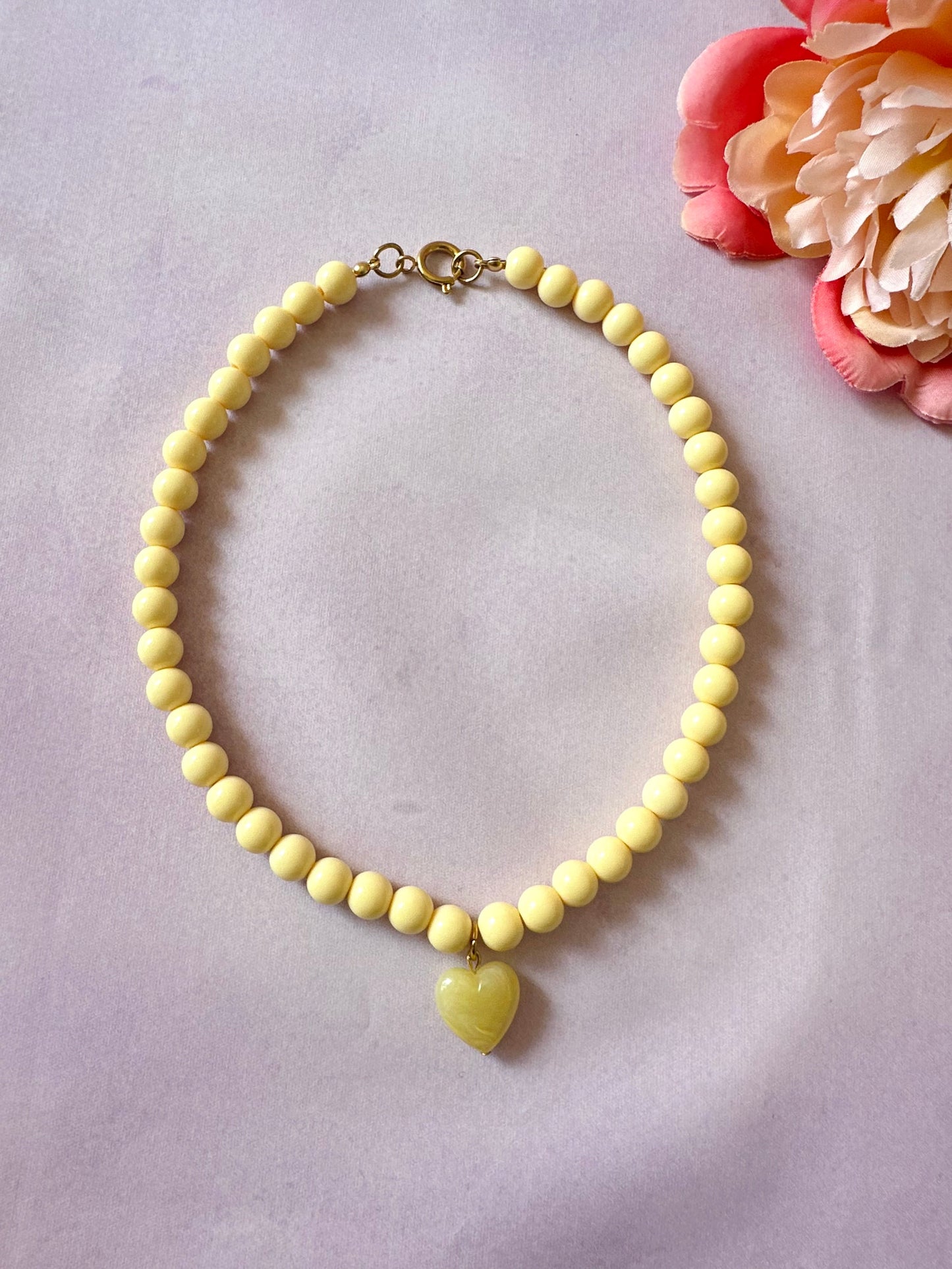 Collier avec un cœur ODETTE - Camilmari Bijoux - Orange
