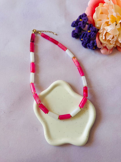Collier blanc fantaisie LUDIVINE - Camilmari Bijoux