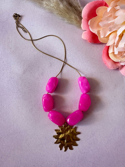 Collier chaine et perles MELIE - Camilmari Bijoux - Rose