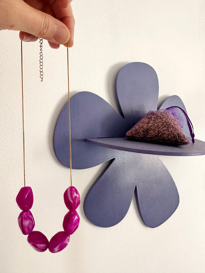 Collier chaine et perles MELIE - Camilmari Bijoux - Violet framboise
