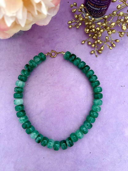 Collier CLAUDIA – Collier de perles coloré et moderne - Camilmari Bijoux - Vert intense marbré