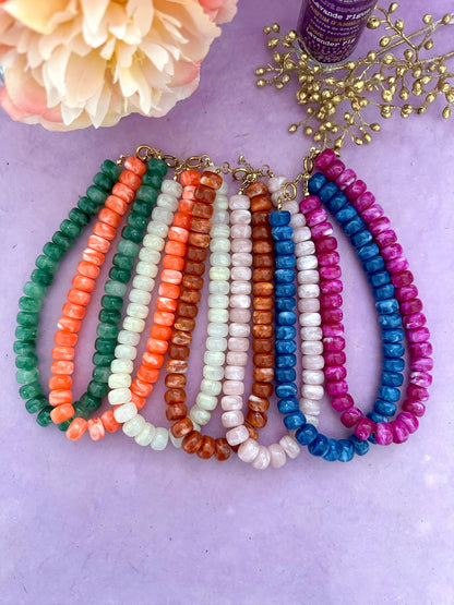 Collier CLAUDIA – Collier de perles coloré et moderne - Camilmari Bijoux - Corail marbré