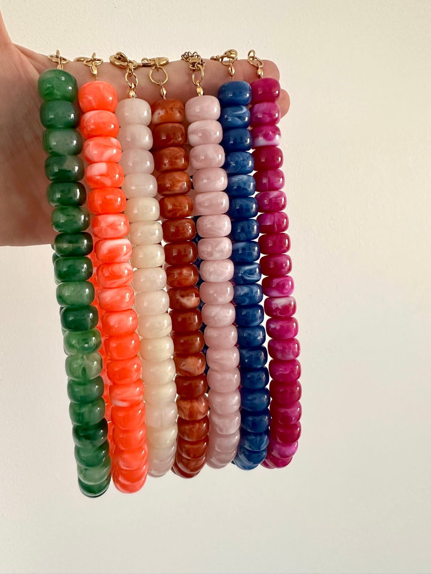 Collier CLAUDIA – Collier de perles coloré et moderne - Camilmari Bijoux - Ecru marbré