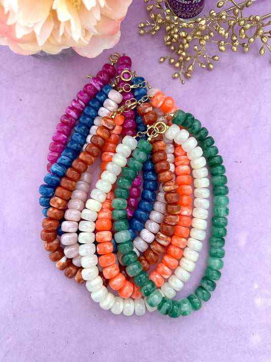 Collier CLAUDIA – Collier de perles coloré et moderne - Camilmari Bijoux - Ecru marbré
