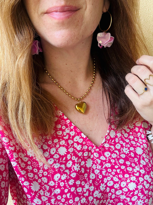 Collier coeur doré FAUSTINE - Camilmari Bijoux - 