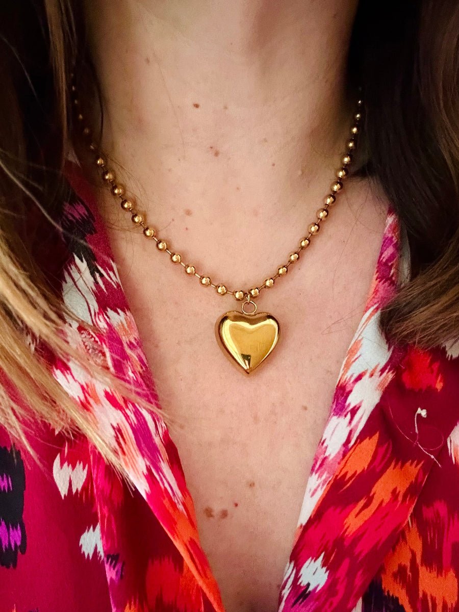 Collier coeur doré FAUSTINE - Camilmari Bijoux - 