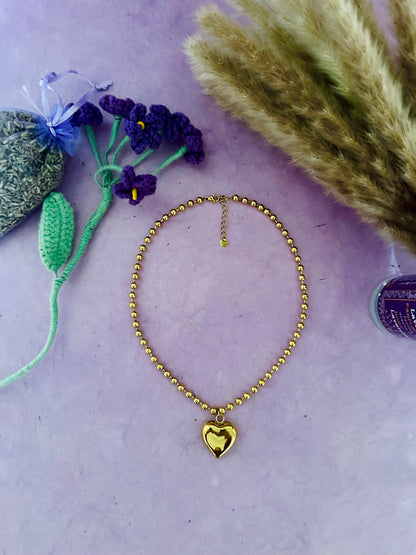 Collier coeur doré FAUSTINE - Camilmari Bijoux - 