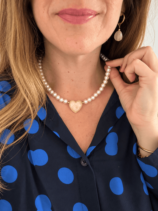 Collier cœur femme OPALE - Camilmari Bijoux - Ivoire