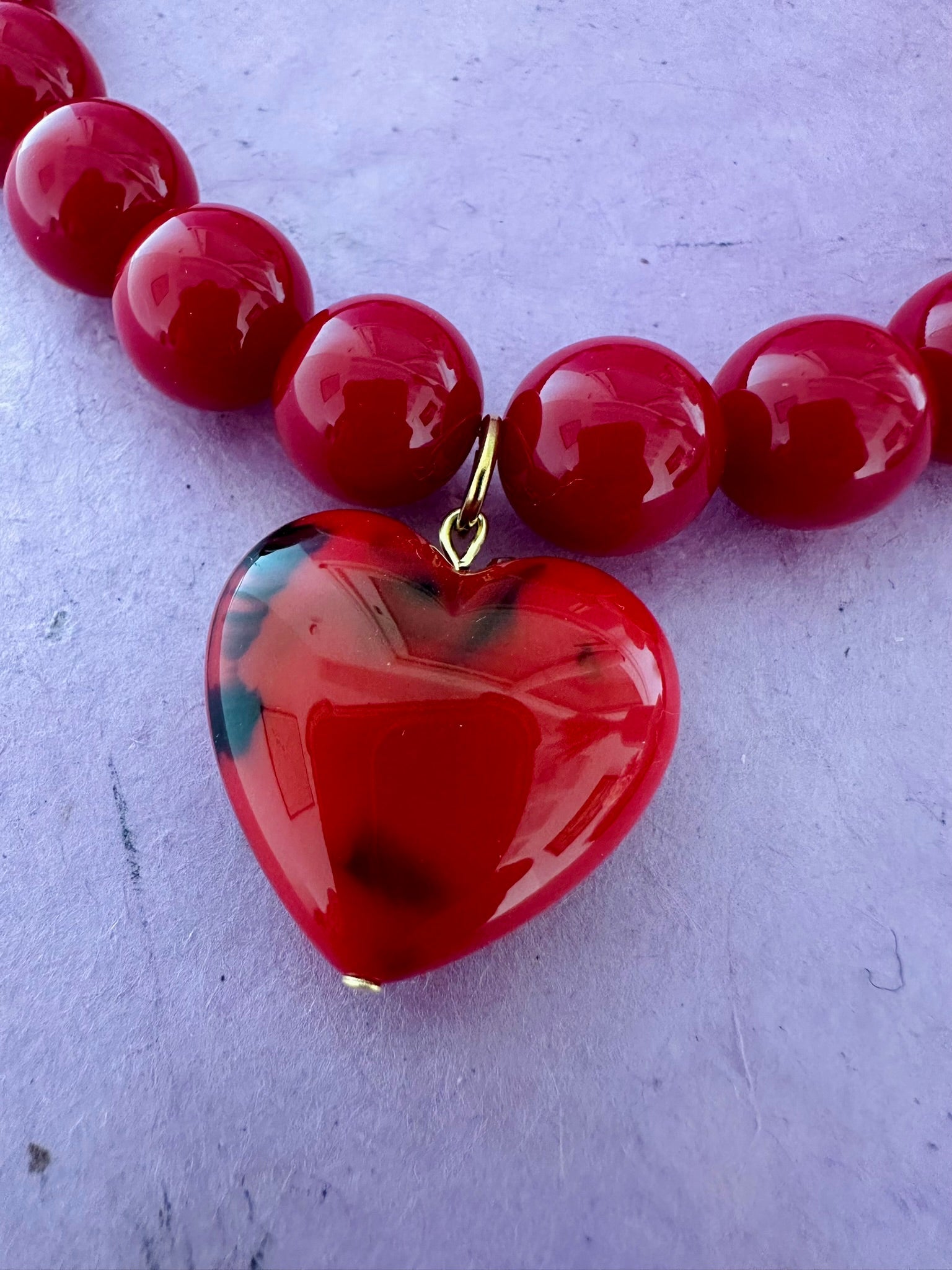 Collier coeur rouge VALENTINA - Camilmari Bijoux - 