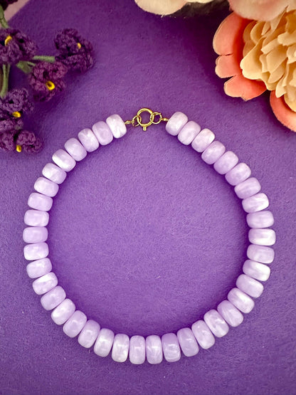 Collier coloré CLAUDIA en acrylique - Camilmari Bijoux - Lilas marbré