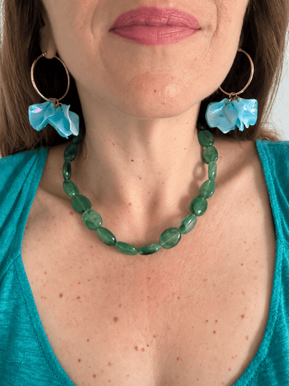 Collier coloré perles ovales OLIVIA - Camilmari Bijoux - Marron chocolat
