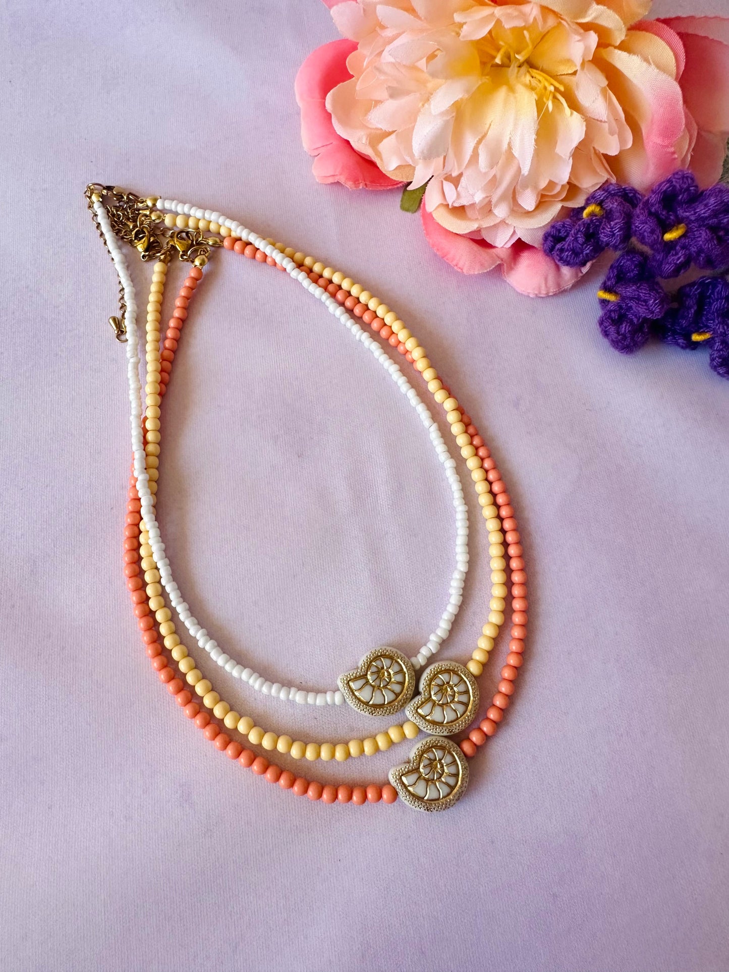 Collier coquillage femme SHELLY - Camilmari Bijoux - Blanc nacré