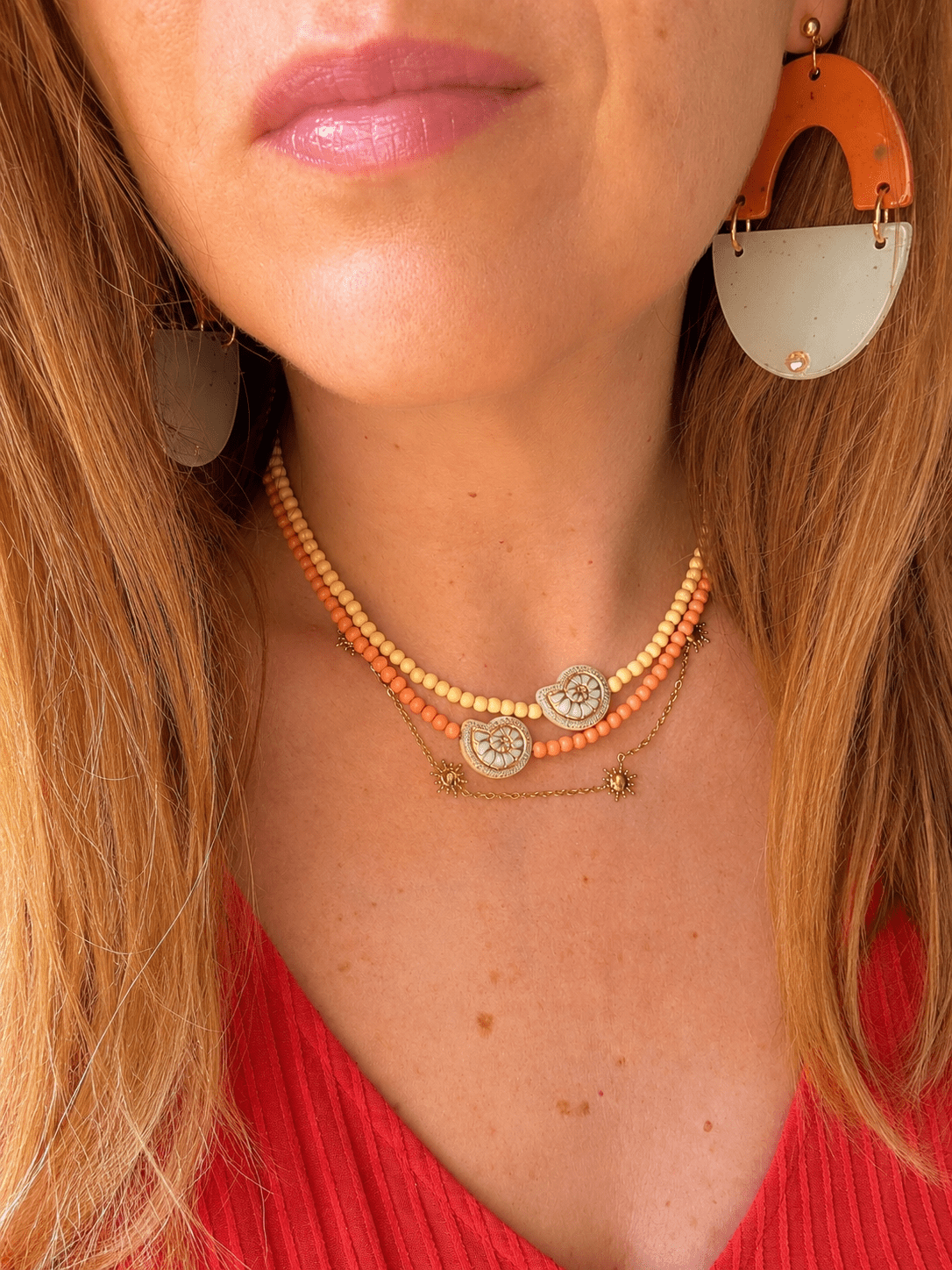 Collier coquillage femme SHELLY - Camilmari Bijoux - Blanc nacré