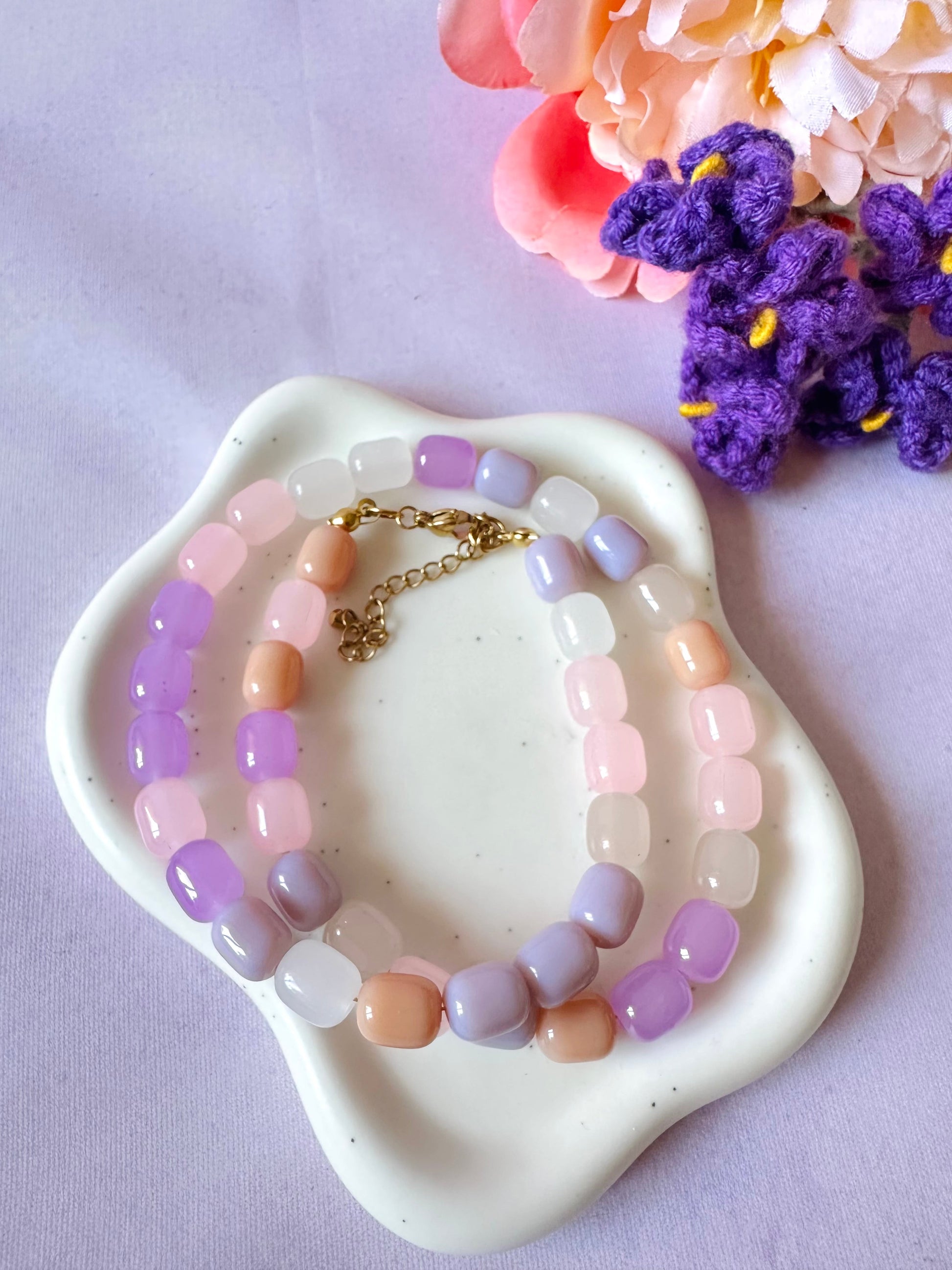 Collier de perles rose poudré SOPHIE - Camilmari Bijoux -