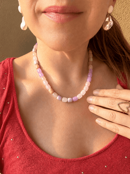 Collier de perles rose poudré SOPHIE - Camilmari Bijoux -