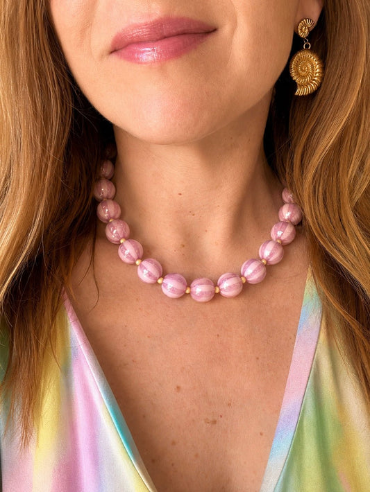 Collier en perles fantaisie BERTILLE - Camilmari Bijoux - Fermoir bouée sans chaînette d'extension