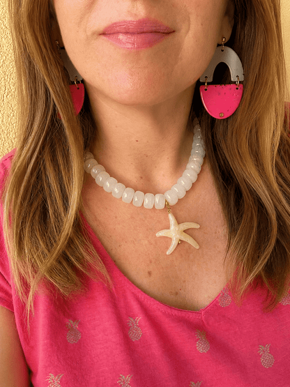 Collier étoile de mer MAHINA - Camilmari Bijoux - Ecru & beige