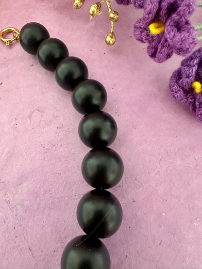 Collier fantaisie AMARA – Collier noir de perles fait main - Camilmari Bijoux - 