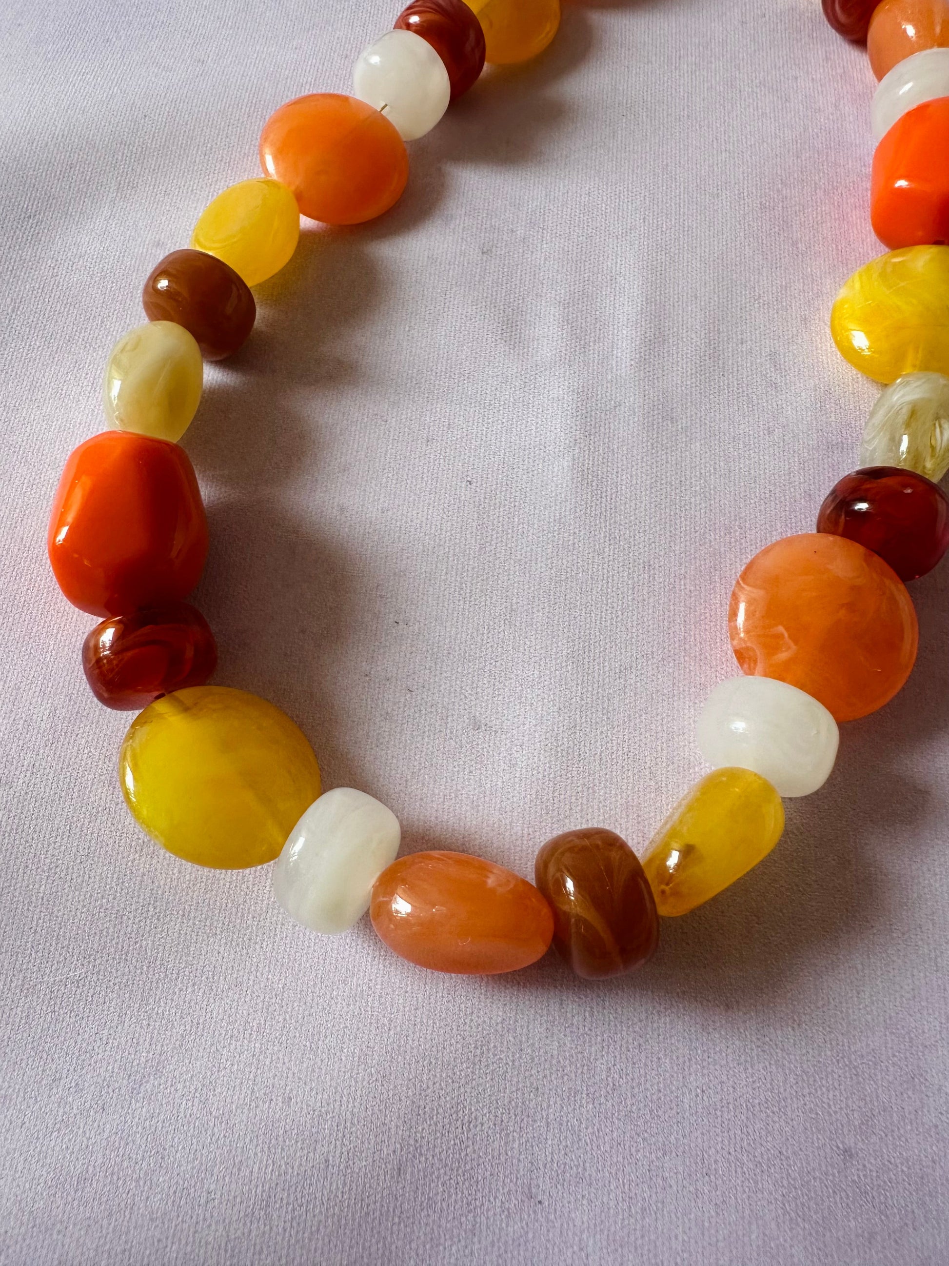 Collier fantaisie orange PAPAYA - Camilmari Bijoux - 