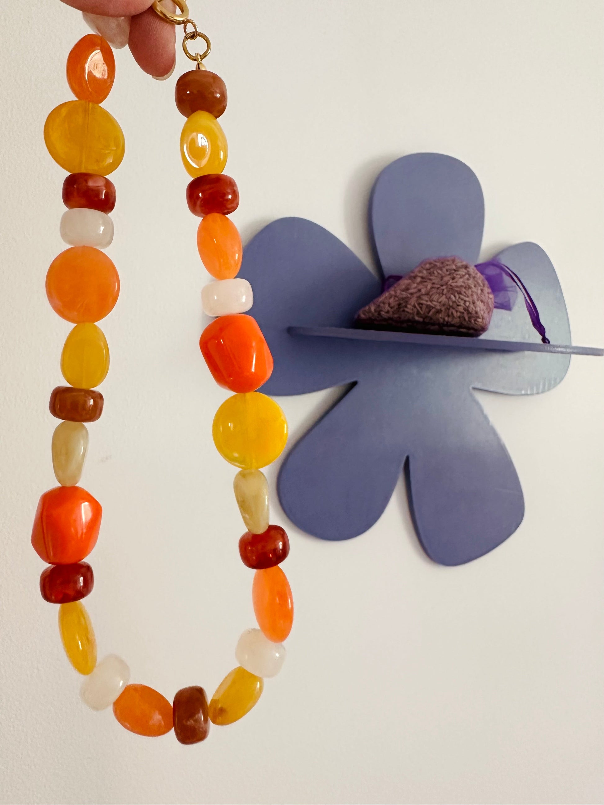 Collier fantaisie orange PAPAYA - Camilmari Bijoux - 