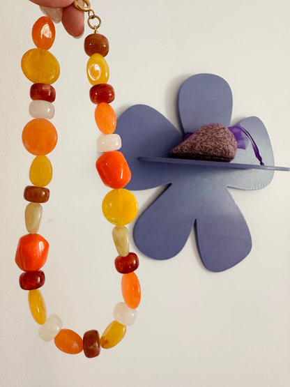 Collier fantaisie orange PAPAYA - Camilmari Bijoux - 