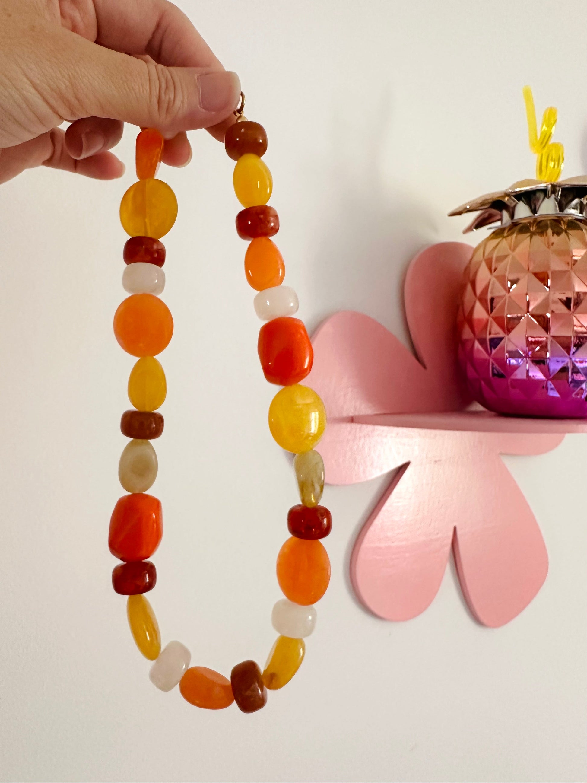 Collier fantaisie orange PAPAYA - Camilmari Bijoux - 