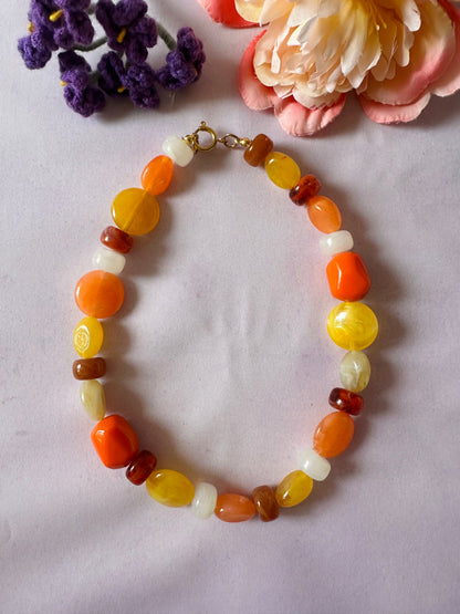 Collier fantaisie orange PAPAYA - Camilmari Bijoux - 