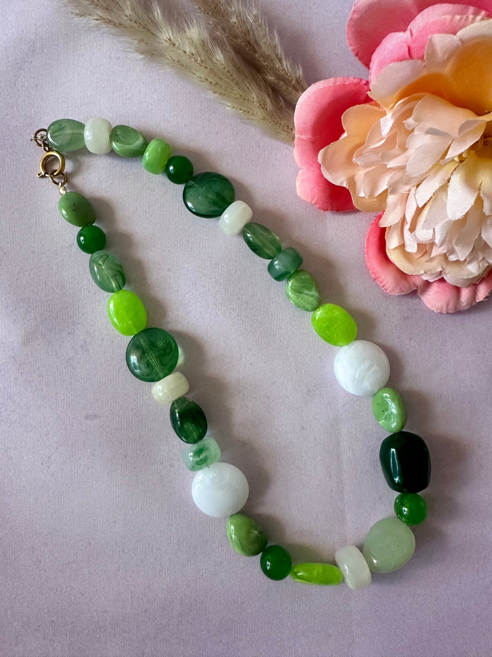 Collier fantaisie vert EDEN - Camilmari Bijoux - 