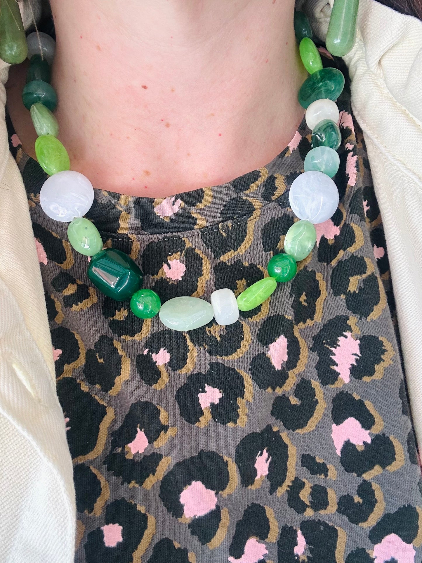 Collier fantaisie vert EDEN - Camilmari Bijoux - 