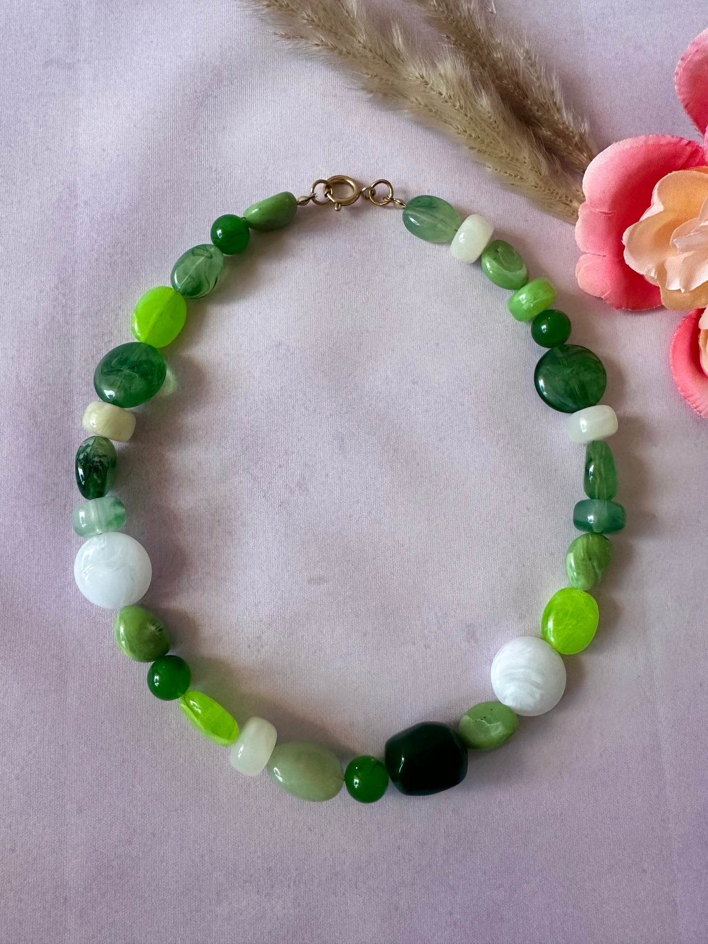 Collier fantaisie vert EDEN - Camilmari Bijoux - 