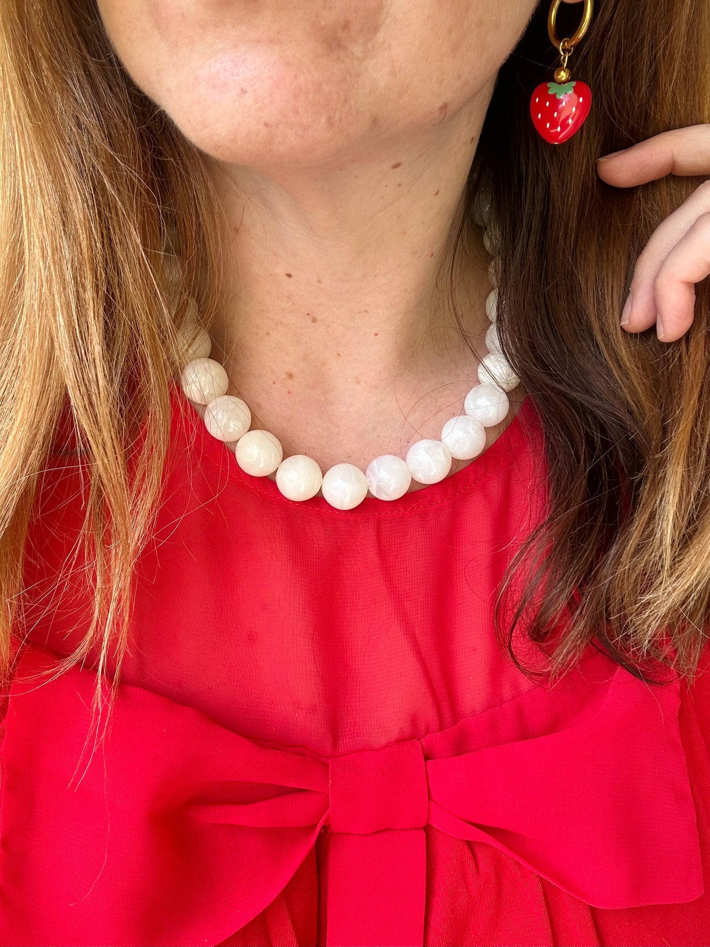 Collier grosses perles blanches BUBBLE - Camilmari Bijoux - Blanc cassé