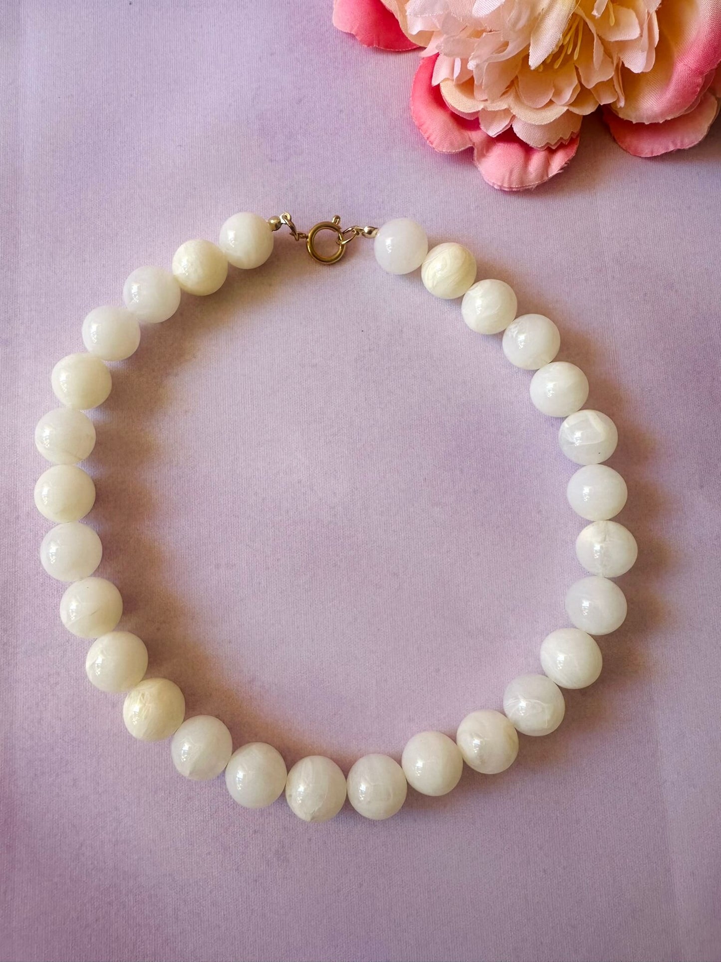 Collier grosses perles blanches BUBBLE - Camilmari Bijoux - Blanc cassé