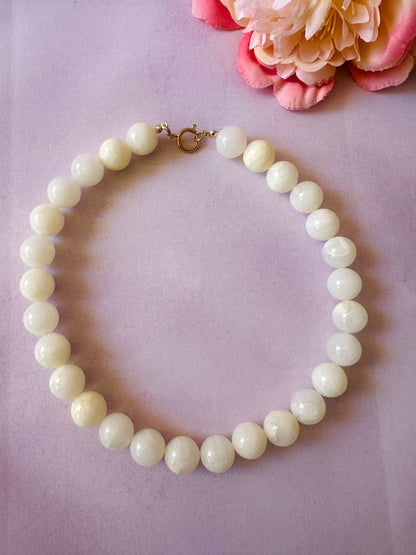 Collier grosses perles blanches BUBBLE - Camilmari Bijoux - Blanc cassé