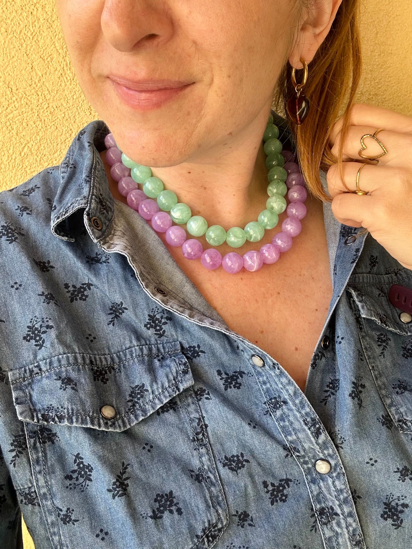 Collier grosses perles blanches BUBBLE - Camilmari Bijoux - Blanc cassé