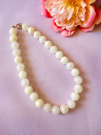 Collier grosses perles blanches BUBBLE - Camilmari Bijoux - Blanc cassé