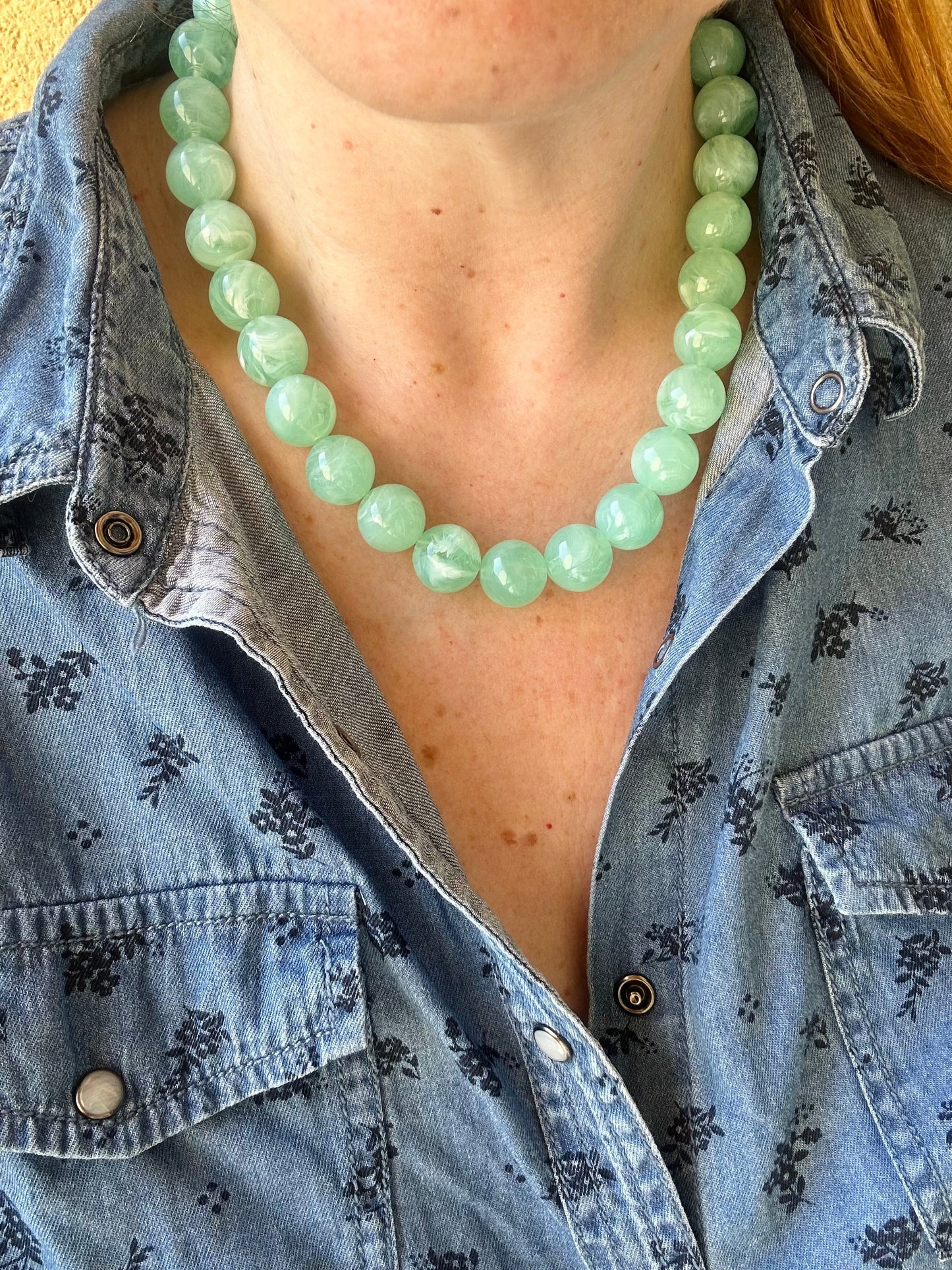 Collier grosses perles blanches BUBBLE - Camilmari Bijoux - Lilas