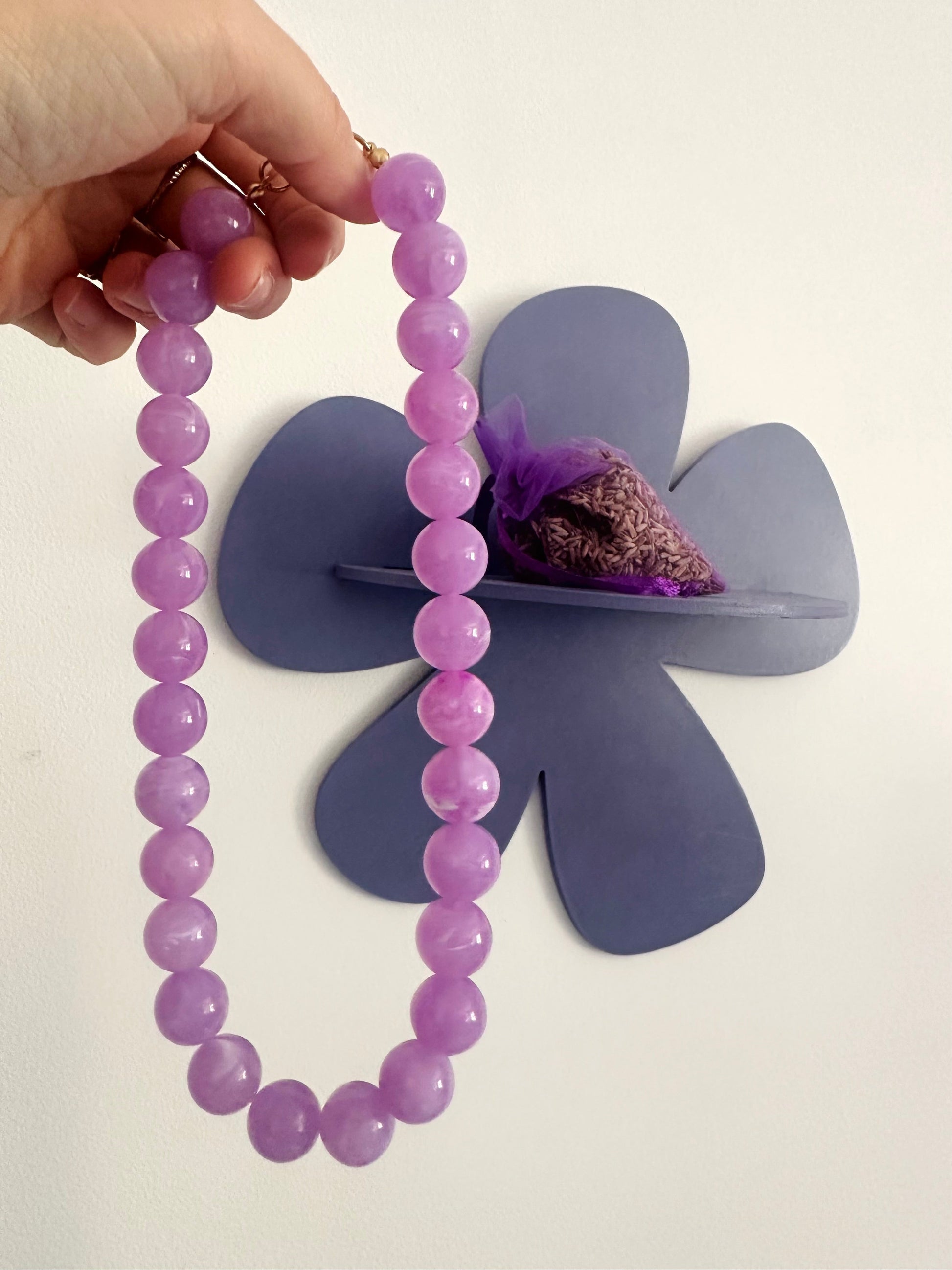 Collier grosses perles blanches BUBBLE - Camilmari Bijoux - Lilas