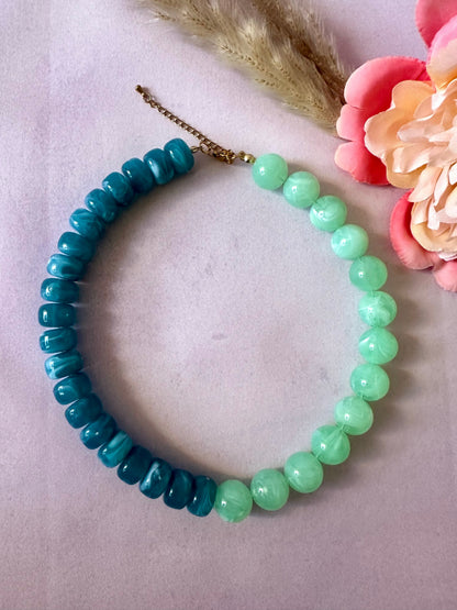 Collier grosses perles fantaisie PALOMA - Camilmari Bijoux - Lilas - pêche