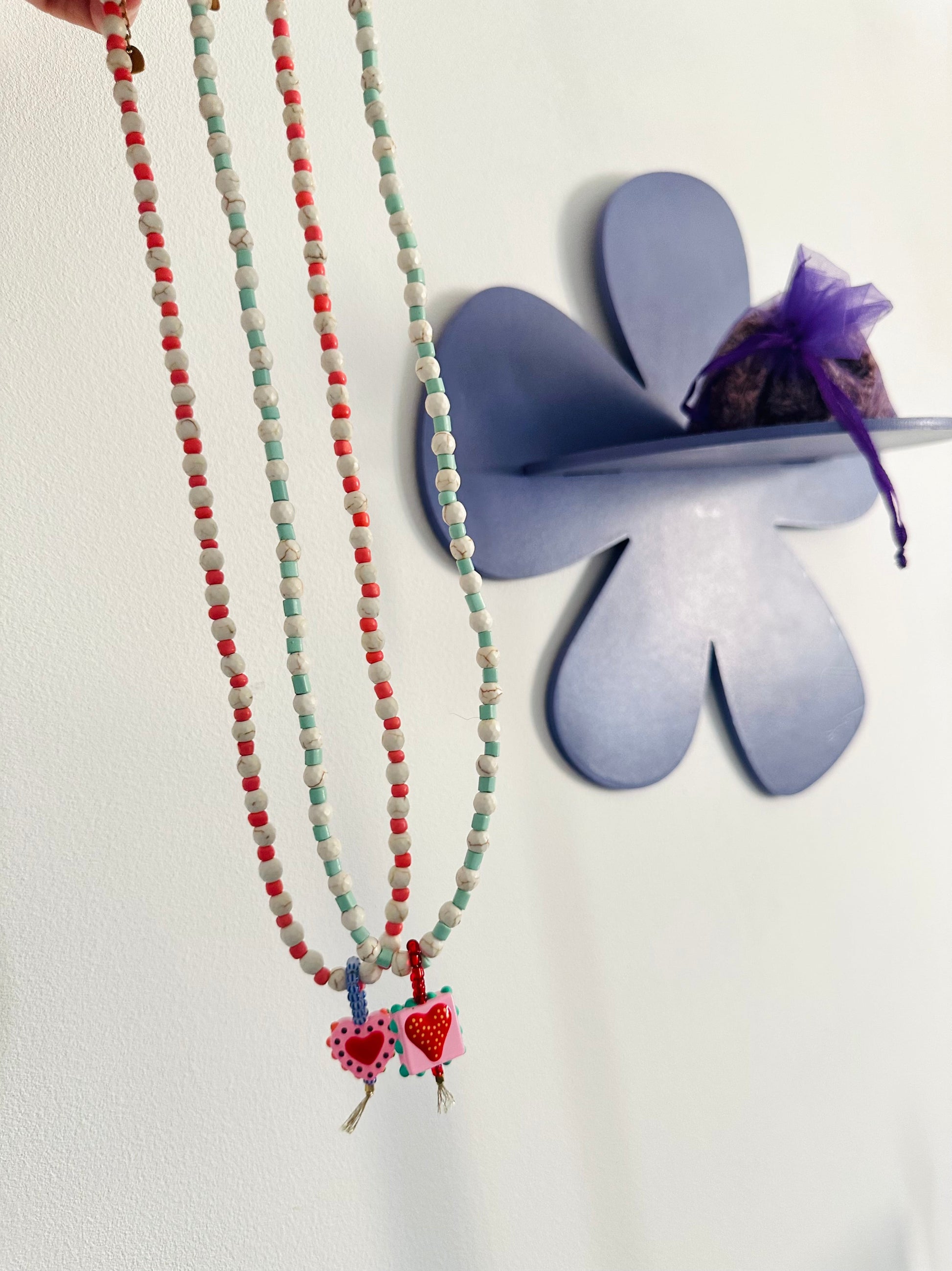 Collier long fantaisie TALIA - Camilmari Bijoux - Corail