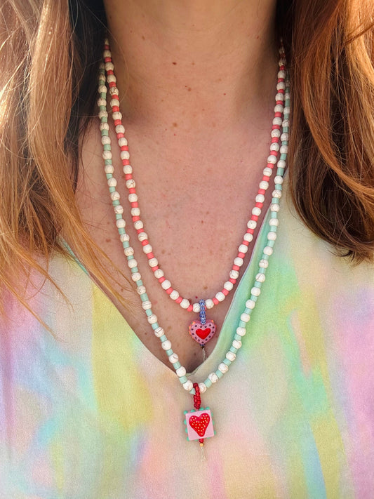 Collier long fantaisie TALIA - Camilmari Bijoux - Corail