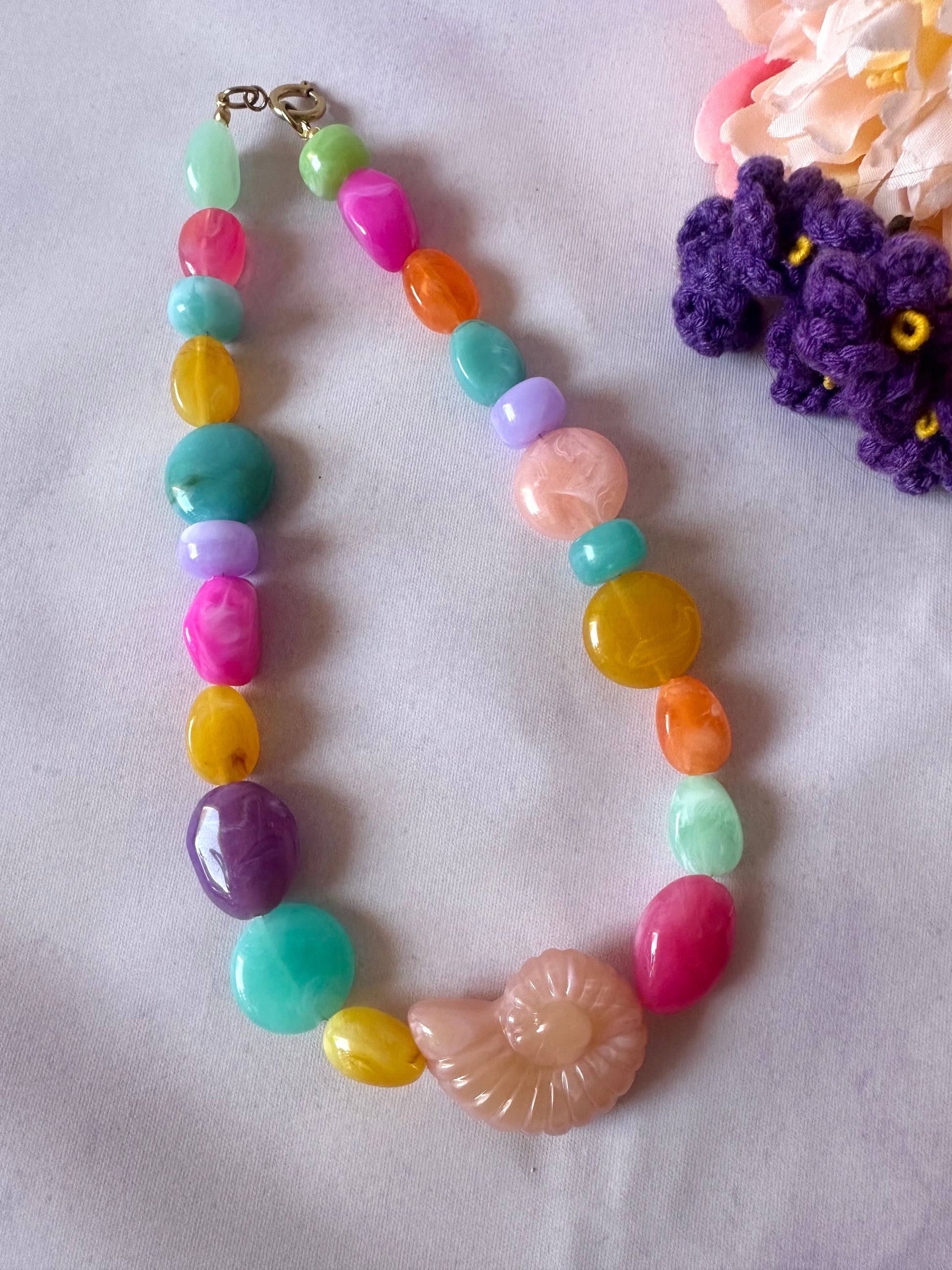 Collier multicolore EMILIE - Camilmari Bijoux - Fermoir bouée sans chaînette