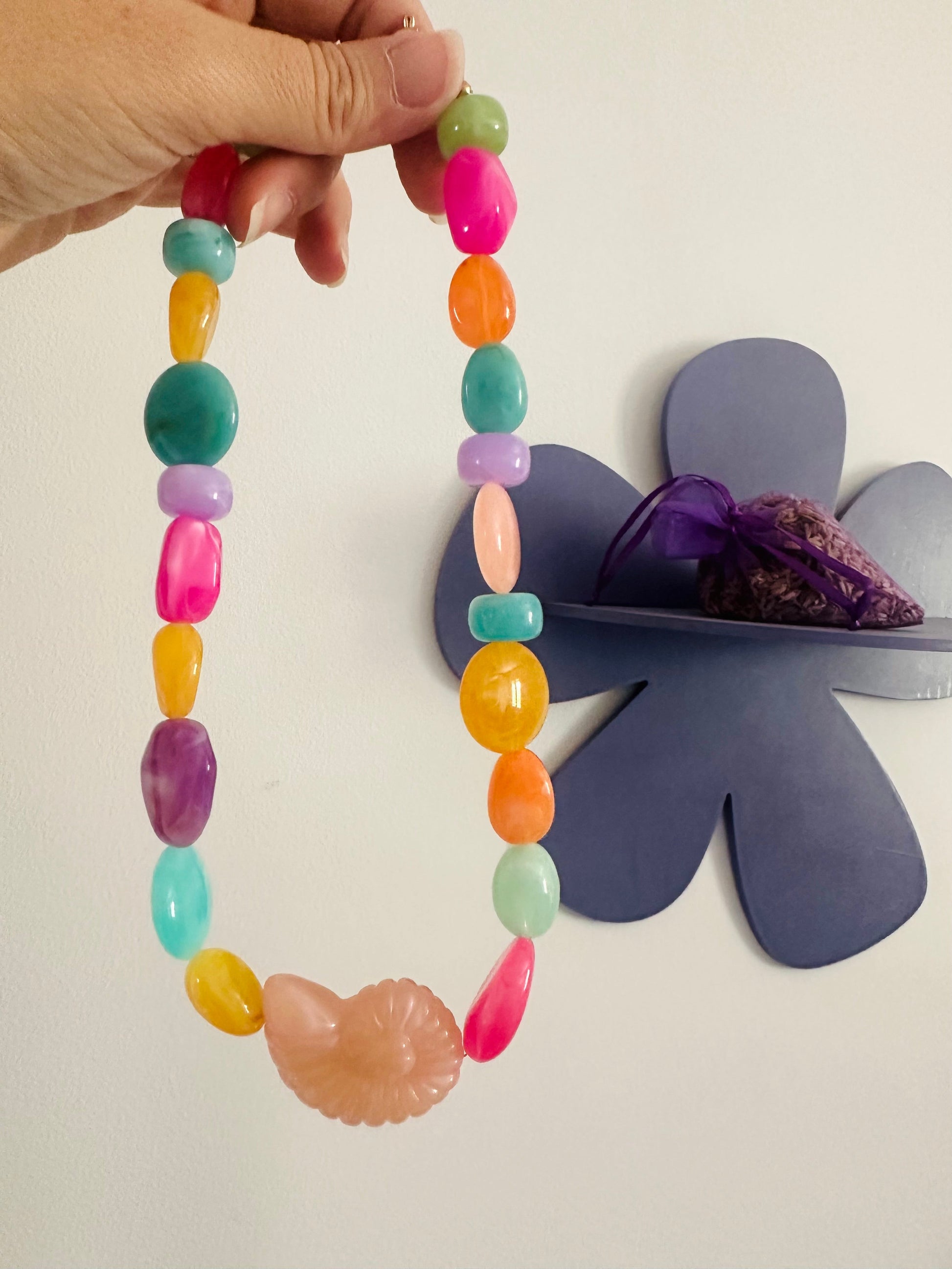 Collier multicolore EMILIE - Camilmari Bijoux - Fermoir bouée sans chaînette