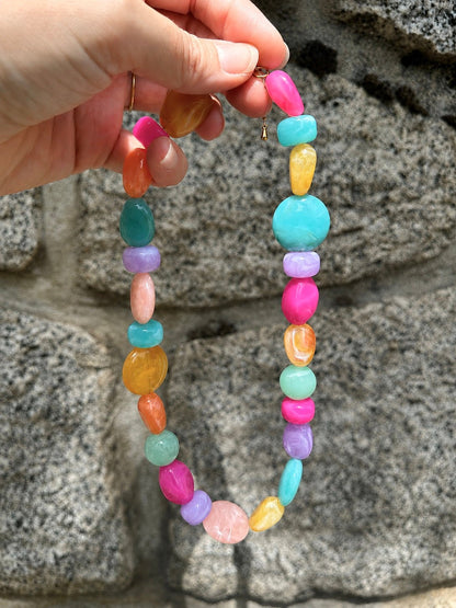 Collier multicolore fantaisie MARINE - Camilmari Bijoux - Fermoir bouée sans chaînette