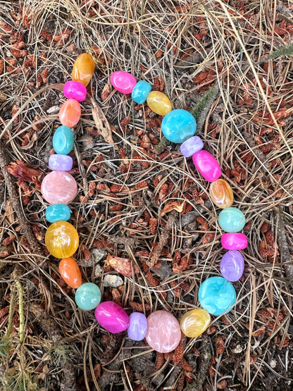 Collier multicolore fantaisie MARINE - Camilmari Bijoux - Fermoir bouée sans chaînette