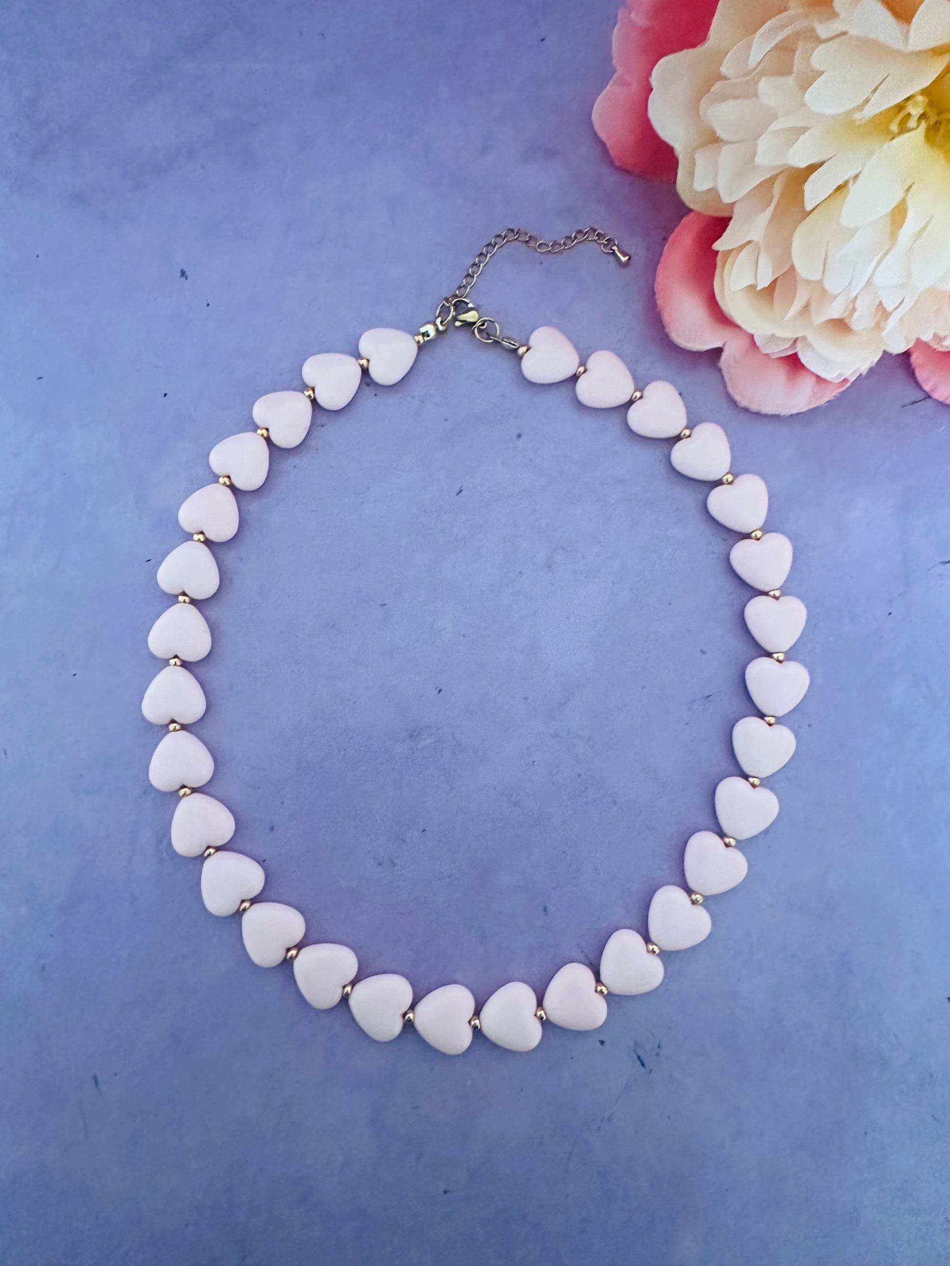 Collier multicolore fantaisie MINA - Camilmari Bijoux - Rose pastel
