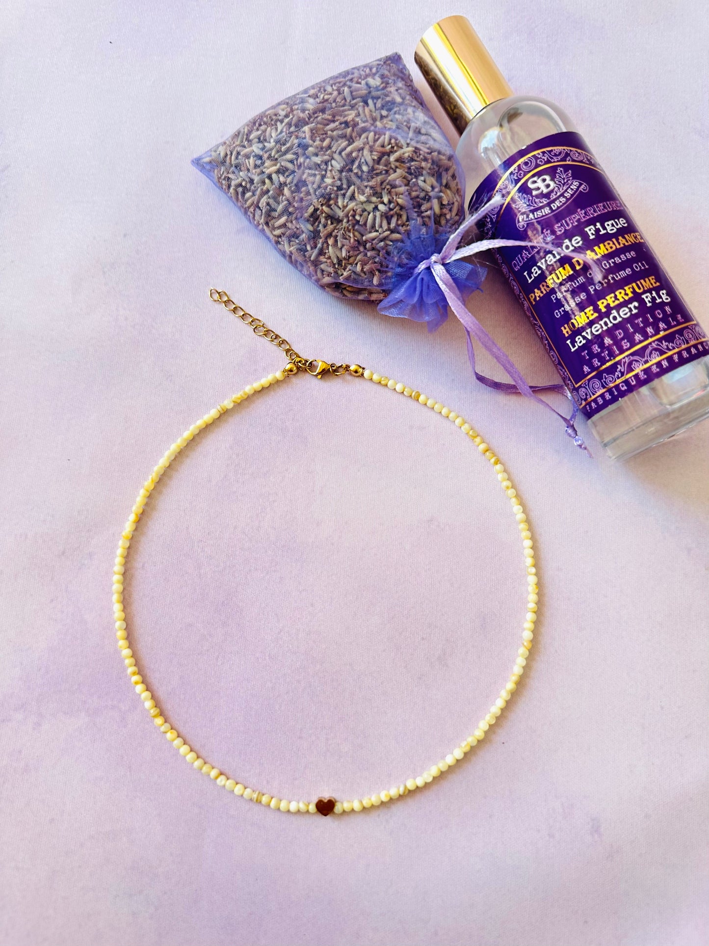 Collier nacre PHILIPPINES - Camilmari Bijoux - Jaune pastel