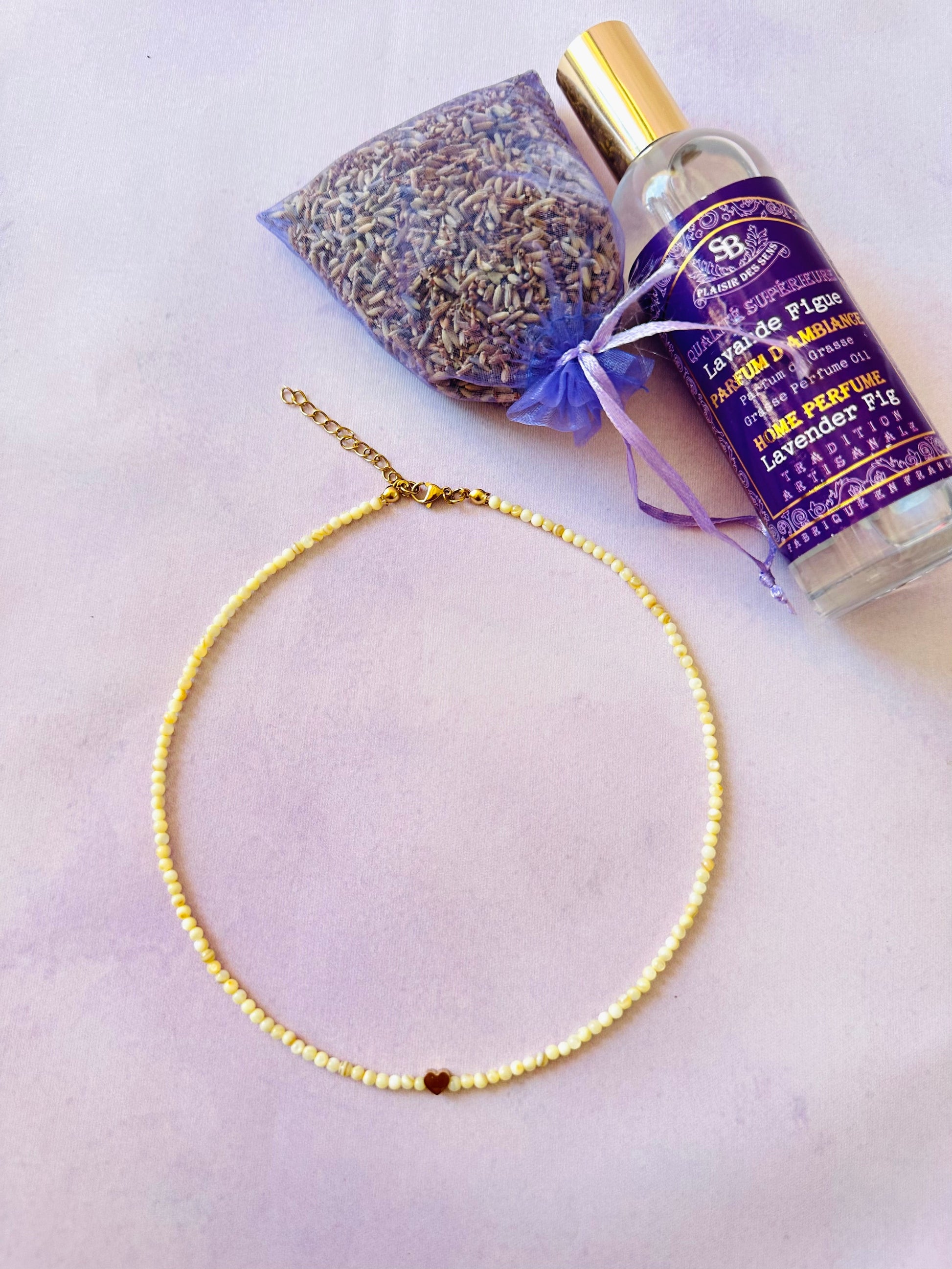 Collier nacre PHILIPPINES - Camilmari Bijoux - Jaune pastel