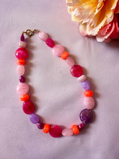 Collier perle rose LÉONIE - Camilmari Bijoux - 